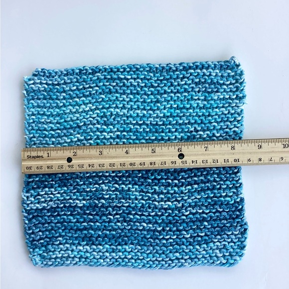 Baby Bib Set Hand Crafted Washcloth Blue Cotton Knit Anchor - Picture 10 of 12